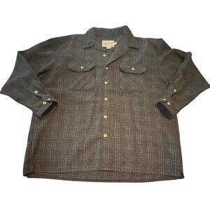 Woolrich Mens Rugged Outdoorwear Wool Blend Plaid Shirt Jacket Shacket EUC XL